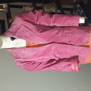 B by Bernardoladues pink leather car coat